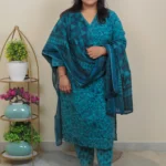 Teal blue 3 piece salwar suit